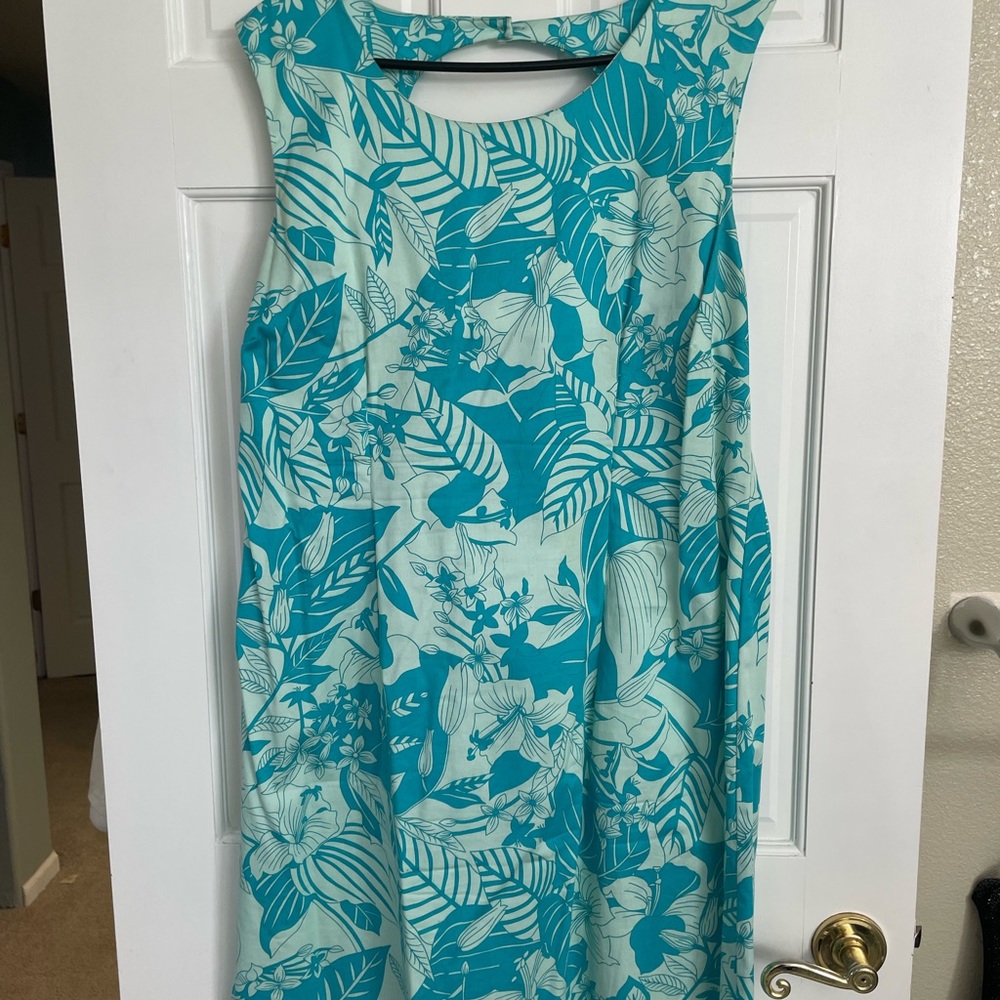 Aqua Floral Summer Dress